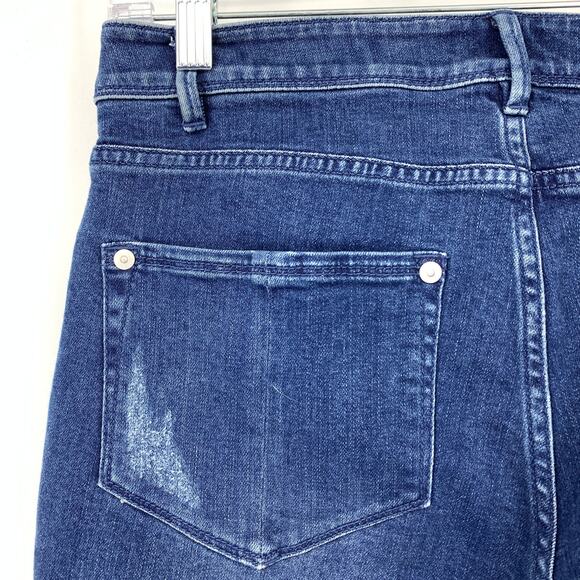 J.Jill Kick Flare Ankle Jeans Womens Size 6 Distressed Medium Wash Denim - Picture 3 of 8